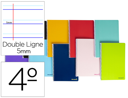 Cuaderno espiral Liderpapel Smart 4º tapa blanda 80h 60g Montessori 5mm. colores surtidos